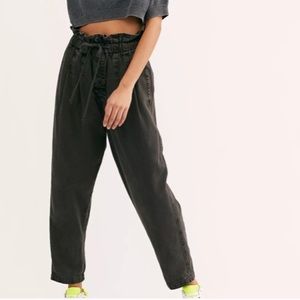 Free People Margate Pleated Trouser Charcoal L